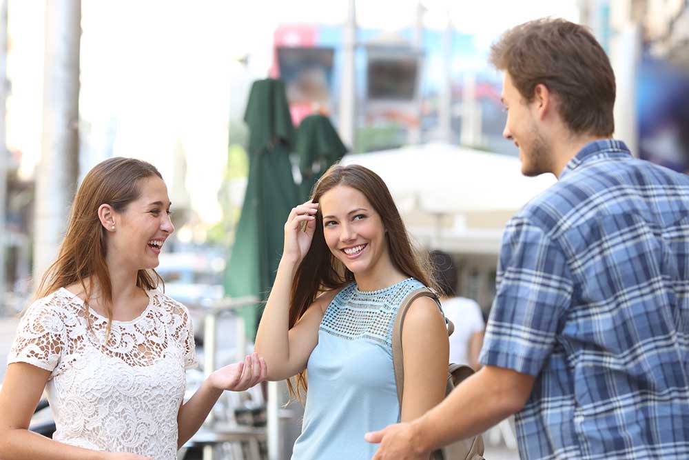 Group of friends talking and laughing